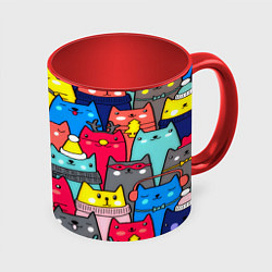 Кружка 3D Отряд котиков, цвет: 3D-белый + красный