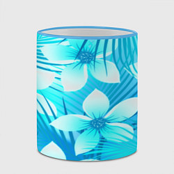 Кружка 3D Tropical Flower, цвет: 3D-небесно-голубой кант — фото 2