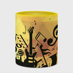 Кружка 3D Любовь к музыки, цвет: 3D-белый + желтый — фото 2