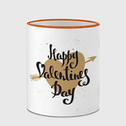 Кружка 3D Happy Valentines Day, цвет: 3D-оранжевый кант — фото 2