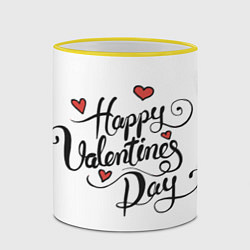 Кружка 3D Happy Valentines Day, цвет: 3D-желтый кант — фото 2