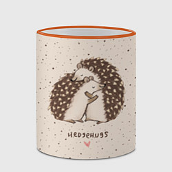 Кружка 3D Влюбленные ежики, цвет: 3D-оранжевый кант — фото 2