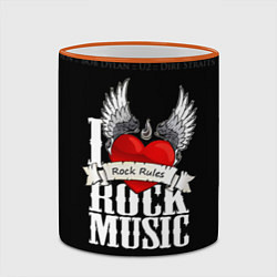 Кружка 3D I Love Rock Music, цвет: 3D-оранжевый кант — фото 2