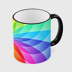 Кружка 3D Радуга, цвет: 3D-черный кант