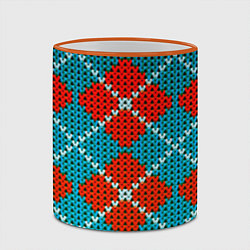 Кружка 3D Knitting pattern, цвет: 3D-оранжевый кант — фото 2