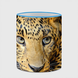 Кружка 3D Улыбка леопарда, цвет: 3D-небесно-голубой кант — фото 2