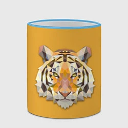 Кружка 3D Геометрический тигр, цвет: 3D-небесно-голубой кант — фото 2