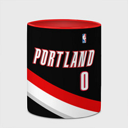 Кружка 3D Portland Trail Blazers 0, цвет: 3D-белый + красный — фото 2