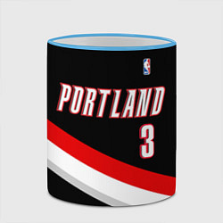 Кружка 3D Portland Trail Blazers 3, цвет: 3D-небесно-голубой кант — фото 2