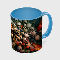 Кружка 3D Warhammer 40k: Skulls, цвет: 3D-белый + небесно-голубой