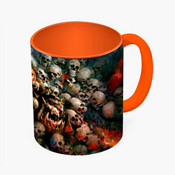 Кружка 3D Warhammer 40k: Skulls, цвет: 3D-белый + оранжевый