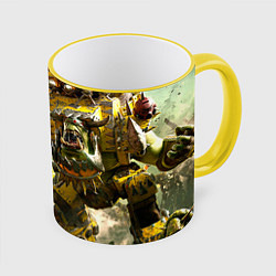 Кружка 3D WH40k warboss, цвет: 3D-желтый кант