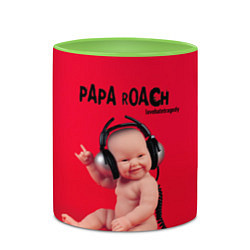 Кружка 3D Paparoach: Music Kid, цвет: 3D-белый + светло-зеленый — фото 2