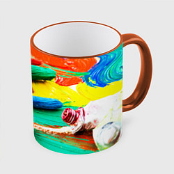 Кружка цветная Кисти и краски