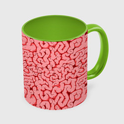 Кружка 3D Мозг, цвет: 3D-белый + светло-зеленый