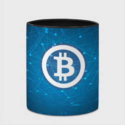Кружка 3D Bitcoin Blue, цвет: 3D-белый + черный — фото 2
