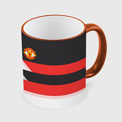 Кружка 3D Manchester United: Stipe, цвет: 3D-оранжевый кант