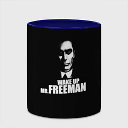 Кружка 3D Wake up Mr. Freeman, цвет: 3D-белый + синий — фото 2