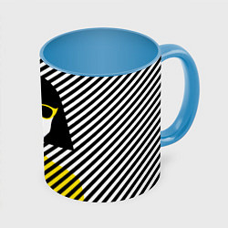Кружка 3D Pop art girl, цвет: 3D-белый + небесно-голубой