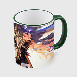 Кружка 3D Моя геройская академия, цвет: 3D-зеленый кант