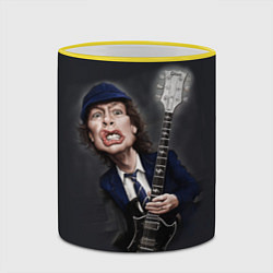 Кружка 3D AC/DC: Guitarist, цвет: 3D-желтый кант — фото 2