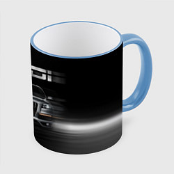 Кружка 3D Audi Q7 скорость, цвет: 3D-небесно-голубой кант