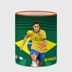 Кружка 3D Neymar Brazilian, цвет: 3D-оранжевый кант — фото 2