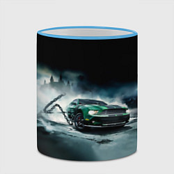 Кружка 3D Призрачный Ford Mustang, цвет: 3D-небесно-голубой кант — фото 2