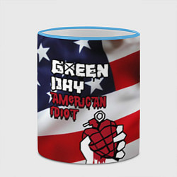 Кружка 3D Green Day American Idiot, цвет: 3D-небесно-голубой кант — фото 2