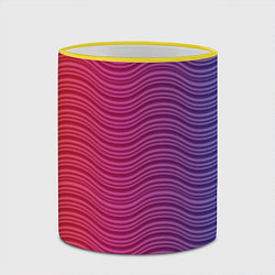 Кружка 3D Цветные волны, цвет: 3D-желтый кант — фото 2