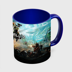 Кружка 3D Titanfall Battle, цвет: 3D-белый + синий