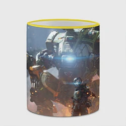 Кружка 3D Titanfall: Attack Robots, цвет: 3D-желтый кант — фото 2