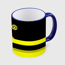 Кружка 3D BVB FC: Yellow style, цвет: 3D-синий кант