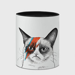 Кружка 3D David Bowie: Grumpy cat, цвет: 3D-белый + черный — фото 2