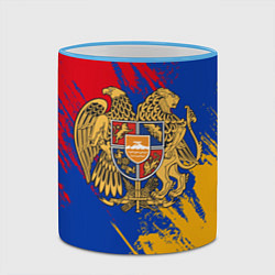 Кружка 3D Герб и флаг Армении, цвет: 3D-небесно-голубой кант — фото 2