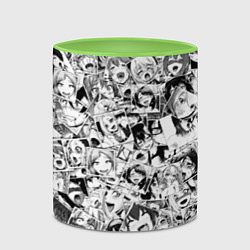 Кружка 3D Ahegao: Black & White, цвет: 3D-белый + светло-зеленый — фото 2