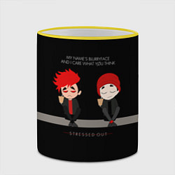 Кружка 3D 21 Pilots: Stressed Out, цвет: 3D-желтый кант — фото 2