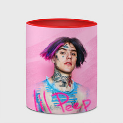 Кружка 3D Lil Peep: Pink Style, цвет: 3D-белый + красный — фото 2