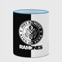 Кружка 3D Ramones B&W, цвет: 3D-небесно-голубой кант — фото 2