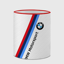 Кружка 3D BMW Motorsport: White Carbon, цвет: 3D-красный кант — фото 2