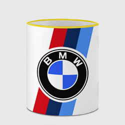 Кружка 3D BMW M: White Sport, цвет: 3D-желтый кант — фото 2