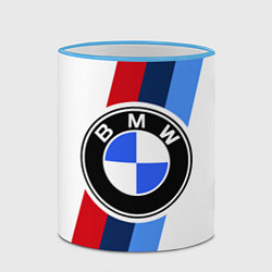 Кружка 3D BMW M: White Sport, цвет: 3D-небесно-голубой кант — фото 2