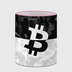 Кружка 3D Bitcoin: Poly Style, цвет: 3D-розовый кант — фото 2