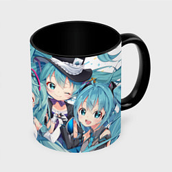 Кружка 3D Hatsune Miku, цвет: 3D-белый + черный