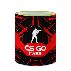 Кружка 3D CS:GO - Глеб, цвет: 3D-светло-зеленый кант — фото 2