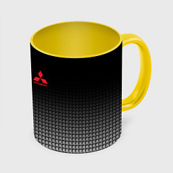Кружка 3D MITSUBISHI SPORT, цвет: 3D-белый + желтый