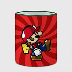Кружка 3D Super Mario: Red Illusion, цвет: 3D-зеленый кант — фото 2