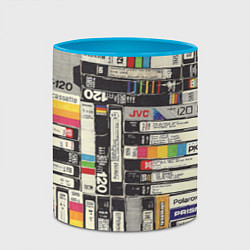 Кружка 3D VHS-кассеты, цвет: 3D-белый + небесно-голубой — фото 2