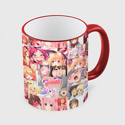 Кружка 3D Ahegao, цвет: 3D-красный кант