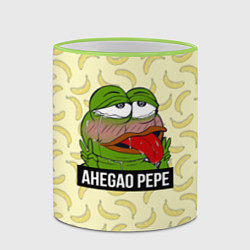 Кружка 3D Ahegao Pepe, цвет: 3D-светло-зеленый кант — фото 2